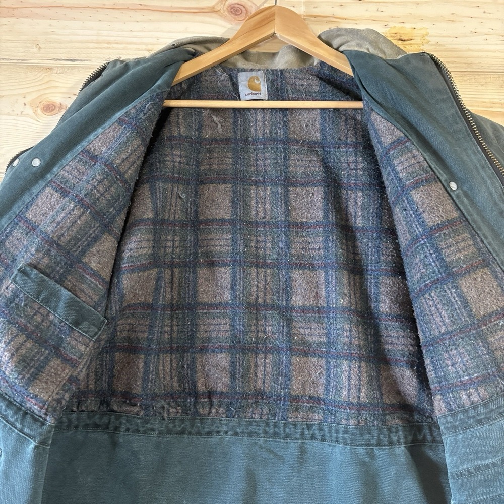 Vintage Carhartt Chore Work Jacket Coverall Full Zip Blanket Liner Large 2XL - Picture 8 of 16